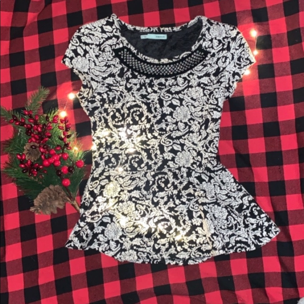 Printed Peplum Top